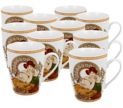 10er SET DUO ART GALLERY Klassischer Becher 360 ml TOPAZ New Bone China Porzellan