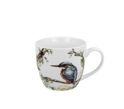 DUO ANIMALS Becher 460 ml PAINTED KINGFISHER in Tragetasche, New Bone China Porzellan