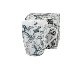 DUO ART GALLERY Klassischer Becher 360 ml ORIENT BLUE New Bone China Porzellan