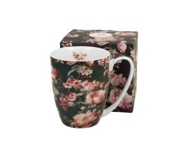 DUO FLORAL Klassischer Becher 360 ml NOEMI BLACK New Bone China Porzellan