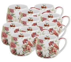 10er SET DUO FLORAL Fassbecher 430 ml LUCIA New Bone China Porzellan