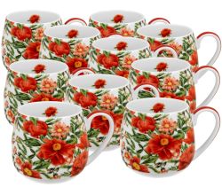 10er SET DUO FLORAL Fassbecher 430 ml FELICITY New Bone China Porzellan