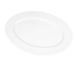 DUO WHITE Servierplatte 35 cm HEMINGWAY New Bone China Porzellan