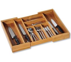 KESPER 17085-13 Variabler Besteckkasten Bambus ausziehbar von 35 - 58 cm