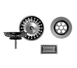 SCHOCK Sichtteile in GUNMETAL 629322GUM für Ablaufgarnitur 629322 - Handbetätigung