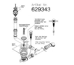 Ab- und Überlaufgarnitur für die Schock X-Tra R-125 und Classic R-100 Spüle / inkl. Bowdenzug / Spülenzubehör / Ablaufgarnitur