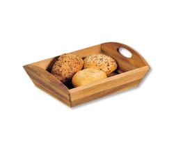 KESPER 63820 Brot- & Aufbewahrungskorb aus Akazienholz 31,5 x 23 x 9 cm / Brotkorb / Obstkorb / Servierkorb