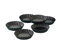 ZENKER 6 Torteletts 10 cm mit Antihaftbeschichtung / Serie Black Metallic / Tortelett Förmchen / Backform