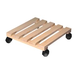 KESPER 69100 Pflanzenroller eckig aus FSC-zertifiziertem Kiefernholz / Pflanzenstand / Rollunterlage