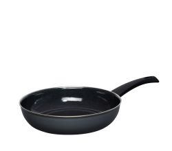 RIESS 0057-003 RIESS Emaille Ceramicglas Pfanne Nouvelle 28 cm, Dark Grey / Bratpfanne