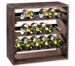 KESPER 69243 Weinregal aus Kiefernholz für 15 Flaschen, 50 x 50 x 25 cm / Weinflaschen-Regalsystem
