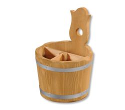 KESPER 69294 Aufbewahrungsbox / Besteckbehälter Ø 14 cm, H: 20 cm, Kiefernholz