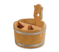 KESPER 69295 Aufbewahrungsbox / Besteckbehälter Ø 17 cm, H: 20 cm, Kiefernholz