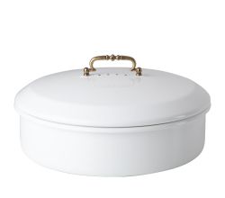 RIESS 0590-033 Brotdose mit Deckel 36 cm, weiß, Emaille / Brotbehälter