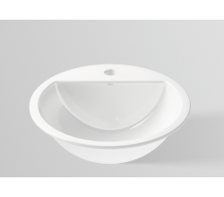 Alape EB.S450H Einbaubecken ohne Überlauf, kreisförmig, Ø 450 mm, innen und außen glasiert, Weiß, mit Hahnloch / Waschtisch / Waschbecken
