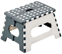 KESPER Klapptritt 70533 aus Kunststoff, weiß/grau/ Hocker / Klappstiege