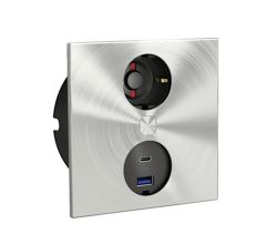 Duplex E Steckdosenelement mit Doppel USB-Charger / USB-A / USB-C / Einbausteckdose