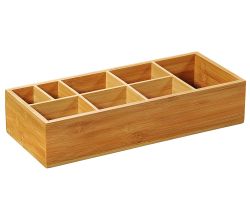 KESPER 70855 Aufbewahrungsbox mit 8 Fächern aus FSC-zertifiziertem Bambus / Grillbox / Buffet-Box