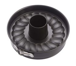 ZENKER Springform mit Flach- und Rohrboden, 26 cm mit Antihaftbeschichtung / Serie Black Metallic / Backform / Kuchenform