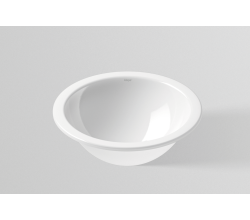 Alape EB.K325 Einbaubecken ohne Überlauf, kreisförmig, Ø 325 mm, innen und außen glasiert, Weiß, ohne Hahnloch / Waschtisch / Waschbecken
