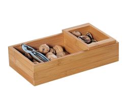 KESPER 62830 Nussschale eckig mit Nussknacker / Nuss - Schale / Snackschale / Partyschale / Servierschale