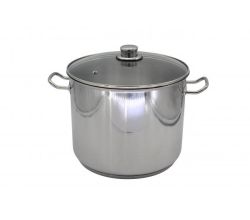 Karl Krüger 72727 Jumbotopf Edelstahl mit Glasdeckel 28 cm, Inhalt 14 Liter / Kochtopf / Maxi Topf / INDUKTION