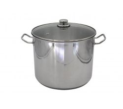 Karl Krüger 72728 Jumbotopf Edelstahl mit Glasdeckel 30 cm, Inhalt 17 Liter / Kochtopf / Maxi Topf / INDUKTION