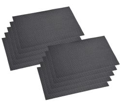10er SET KESPER 77540 Platzset, Kunststoff, schwarz, 43 x 29 x 0,1 cm