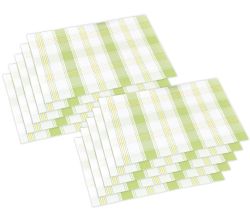 10er SET KESPER 77548 Platzset, Kunststoff, grün-weiß kariert, 43 x 29 x 0,1 cm