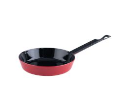 RIESS 0447-020 Mini Emaillepfanne 16 cm, Emaille, rot/schwarz