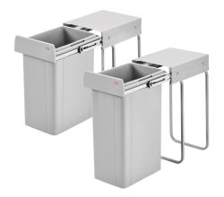 WESCO Abfallsorter BIO SINGLE 30 DT ab 30 cm Schrankbreite, alu grau