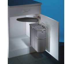 WESCO Abfallsorter 19 Liter VARIO 1 PLUS inkl. Bio Eimer ab 45 cm Schrankbreite, alugrau