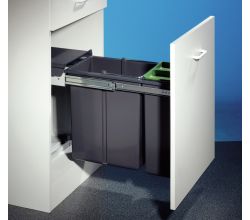 WESCO 885301-11 Abfallsorter 30 (20+10) Liter BIO DOUBLE 30 BM inkl. Biodeckel, ab 30 cm Schrankbreite