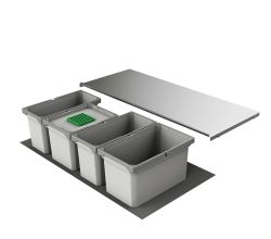 Abfallsorter Cox® Box 235 S/1000-4 Bio mit vierfach Trennung für 100 cm Schrankbreite / Abfalleimer / Abfallsammler / Mülleimer