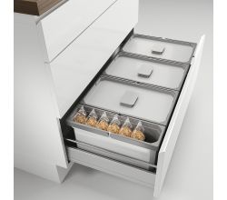 Abfallsorter Cox Box 220/900-3 mit 3-fach Trennung für 90 cm Schrankbreite, 44,5 (3x13 + 1x5,5) Liter / Abfalleimer / Mülleimer