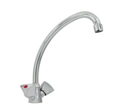 PUTEUS Armatur STANDARD in Chrom mit Schwenkauslauf und Zamak-Hauben-Griffen