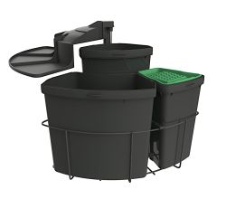 Abfallsorter CABBI-3 plus in ANTHRAZIT inkl. Bio-Deckel / ab 50 cm Schrankbreite / Abfalleimer / Mülleimer / Schwenkeimer
