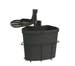 Abfallsorter CABBI Junior 1 in ANTHRAZIT mit 18 Liter Volumen / ab 40 cm Schrankbreite / Abfalleimer / Mülleimer / Schwenkeimer