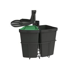 Abfallsorter CABBI Junior 2 plus in ANTHRAZIT mit Bio-Deckel / ab 40 cm Schrankbreite / Abfalleimer / Mülleimer / Schwenkeimer