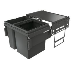 Abfallsorter COX Base 460 R/600-2 in Anthrazit / Schrankbreite 60 cm / Abfalleimer / Abfallsammler / Mülleimer