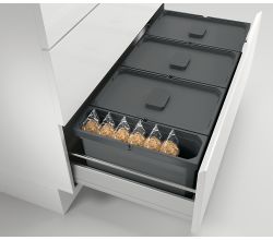 Abfallsorter Cox Box 220/900-3 Anthrazit mit 3-fach Trennung für 90 cm Schrankbreite, 44,5 (3x13 + 1x5,5) Liter / Abfalleimer / Mülleimer