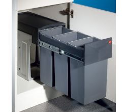 HAILO 3666-13 Abfallsorter 30 (3x10) Liter TERZETT ab 30 cm Schrankbreite
