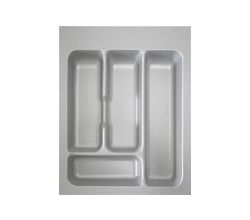 Besteckeinsatz-2, grau 40 cm (B 300-340 x T 360-440 mm) mit 4-Facheinteilung / Besteckeinsatz / Besteckkasten