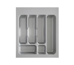 Besteckeinsatz-2, grau 45 cm (B 350-390 x T 360-440 mm) mit 6-Facheinteilung / Besteckeinsatz / Besteckkasten