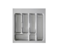 Besteckeinsatz-2, grau 50 cm (B 400-440 x T 360-440 mm) mit 6-Facheinteilung / Besteckeinsatz / Besteckkasten