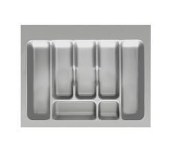 Besteckeinsatz-2, grau 60 cm (B 500-540 x T 360-440 mm) mit 7-Facheinteilung / Besteckeinsatz / Besteckkasten