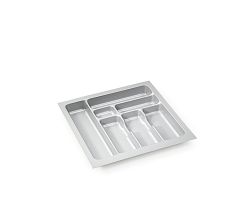 Besteckeinsatz-1, grau 50 cm (B 400-440 x T 440-490 mm) mit 7-Facheinteilung / Besteckeinsatz / Besteckkasten