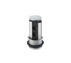 EVOLINE Port-1 LED Sonderanfertigung mit 2 Steckdosen ohne Schalter und Deckel aus Edelstahl