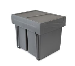 emuca Abfallsorter 2x 20 Liter Abfallvolumen mit Handauszug / Müllbehälter