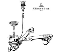 Villeroy und Boch 82151000 Ab- und Überlaufgarnitur mit Exzenterbetätigung / Subway 50 und 50 flat / Subway 60 und 60 flat / Subway XM und XM flat / New Wave 60 / Condor 60